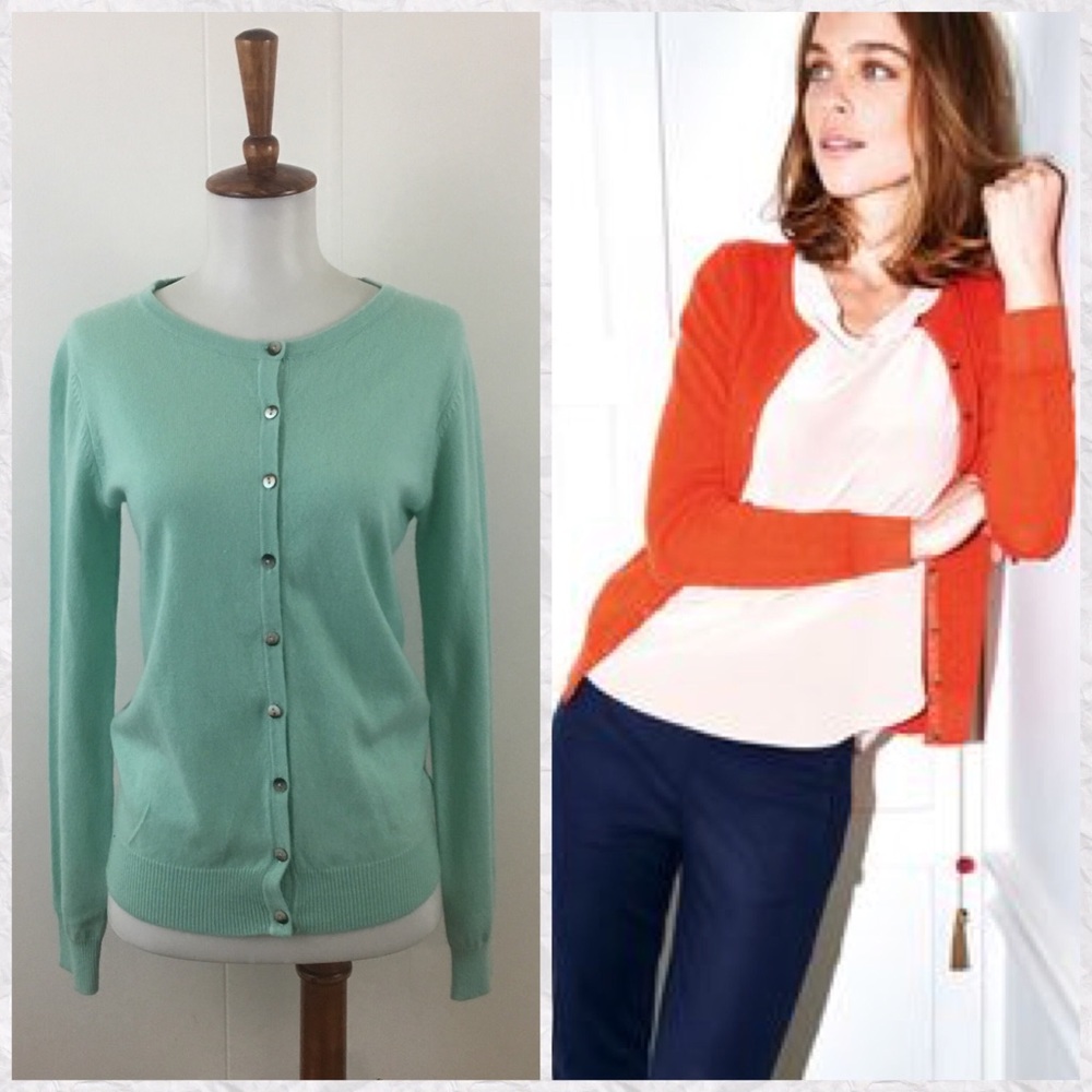 Boden Cashmere Button Down Cardigan Sweater